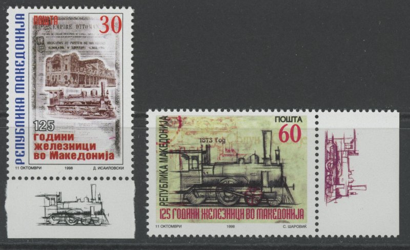 Macedonia 130-1 train ** mint NH   (2301 208)