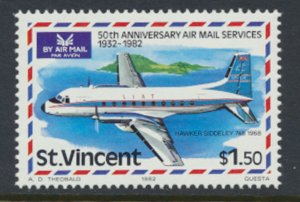 St. Vincent  SC# 645  MNH Airmail Services Aviation Aircraft  1982  see detai...