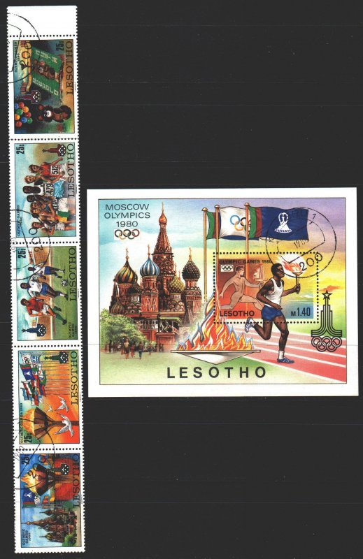 Lesotho. 1980. 291-95, bl 5. Moscow, summer olympic games. USED.