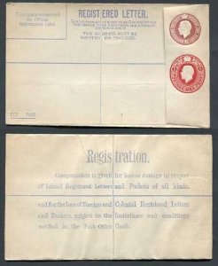 RP32b KGV 3d and 1d Compound Registered Envelope Size G Format RF9b Mint