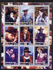 BENIN - 2002 - Classic Movie Stars - Perf 9v Sheet - M N H - Private Issue