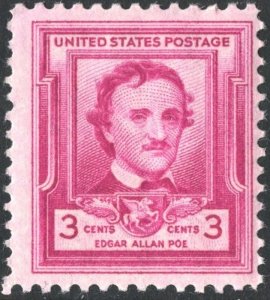 SC#986 3¢ Edgar Allan Poe Single (1949) MNH