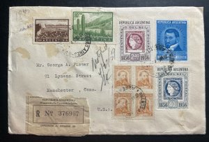 1959 Buenos Aires Argentina Cover To Manchester CT USA Stamp Centenary