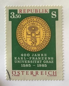 Austria 1985 Scott 1299 used - 3.50s, Karl Franzens University Graz, 400th Anniv