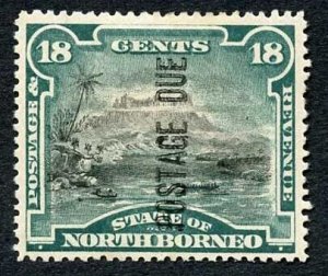 North Borneo SGD10c 18c Opt reading upwards M/M Cat 80 Pounds