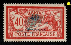 French Morocco Scott 35 MH* stamp upper right corner clipped