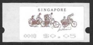SINGAPORE 1992 5c MACHINE LABEL  MNH
