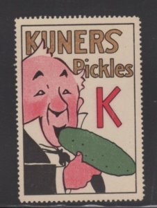 USA Advertising Stamp - Kuners Pickles - MH OG
