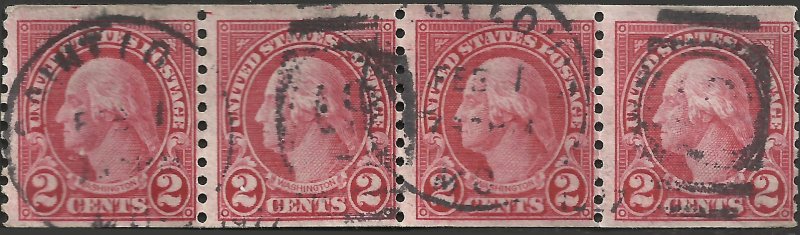 # 599 Used Unknown Ink At Top ( Gripper Gracks??? ) Carmine George Washington