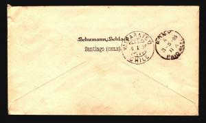 Chile 1895 Stationery (Cream) Cover to NY - Z14686