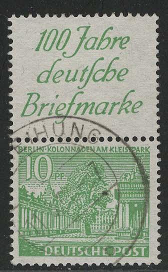 Germany Berlin Scott # 9N47, label R1b, used, se-tenant, Mi # S3