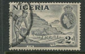 Nigeria -Scott 93 - QEII Definitive -1956 - Used - Single 2p Stamp