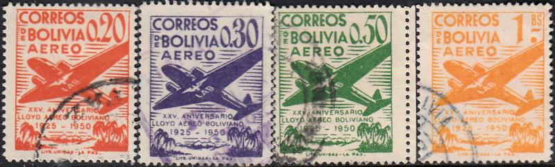 Bolivia #C130-C136 Used Set