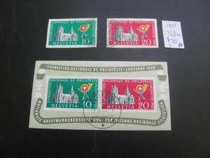 SWITZERLAND 1955 USED SC 352a SS XF $70  (185)