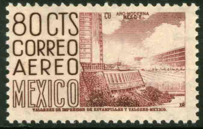 MEXICO C220F, 80cts 1950 Definitive 2nd Printing wmk 300 PERF 11 MINT, NH. F-VF