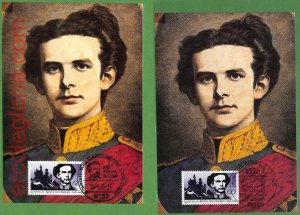 ag7295 - GERMANY - Set of 2 pieces MAXIMUM CARD - 13.06.1986 - Ludwig II,ROYALTY-