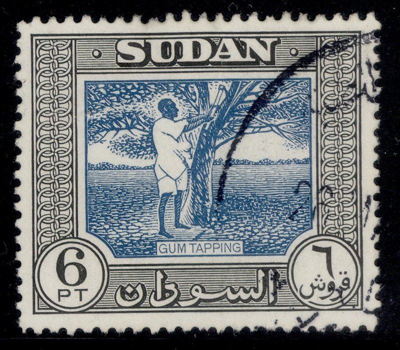 SUDAN QEII SG135, 6p blue & black, FINE USED.