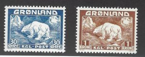 Greenland SCV#7 & #9 MNH F- VF SCV$21.50...Popular Country!