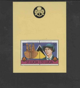 ST. LUCIA  1986   GIRLS GUIDES   MINT VF NH O.G  (ST.L1)  S/S