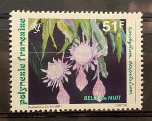 (613) FRENCH POLYNESIA 1994 : Sc# 647 MNH VF FLOWERS EPIPHYLLUM OXYPETALUM