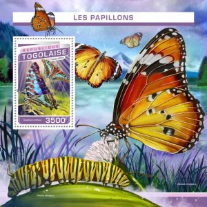 TOGO - 2016 - Butterflies - Perf Souv Sheet - Mint Never Hinged