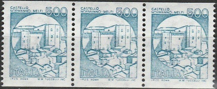 Italy, #1662 strip of 3, Unused From 1947, CV-$2.40