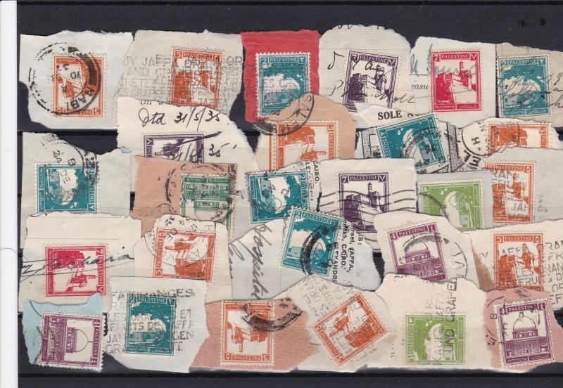 stamps of palestine cancelled on piece ref r12158