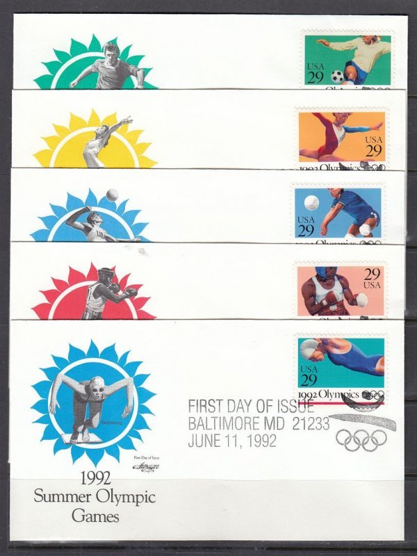 USA Scott 2637-41 Artmaster FDC - 1992 Summer Olympics