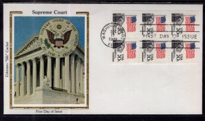 US 1896a Flag Over Supreme Court Booklet Pane Colorano U/A FDC