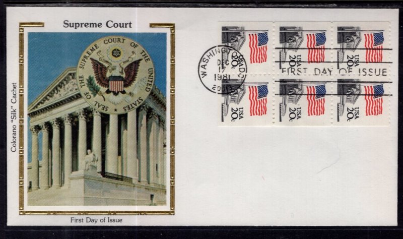 US 1896a Flag Over Supreme Court Booklet Pane Colorano U/A FDC