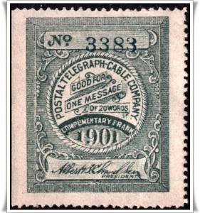 SC#15T21 Postal Telegraph Company (1901) MNG