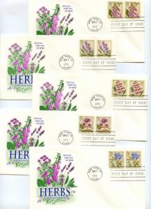 4513-17 Herbs coil on five, Artcraft FDCs