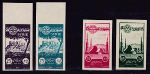 Syria 1955 Both ROTARY International Air Mail Sets (4) IMPERF. XF/NH