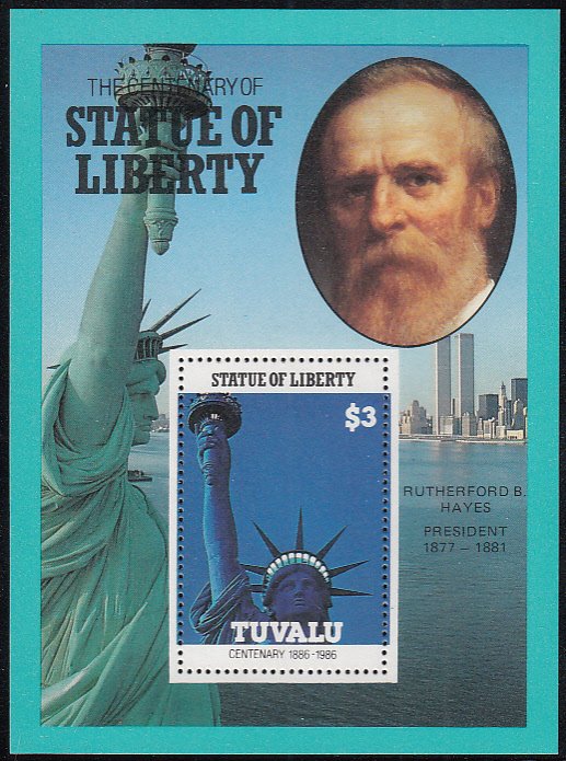 Tuvalu 1986 MNH Sc #407 Souvenir sheet $3 Statue of Liberty Centenary