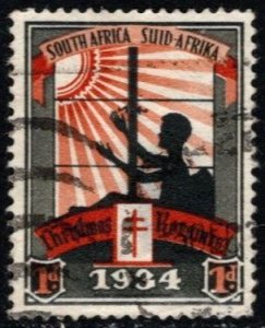 1934 South Africa 1d Christmas Seal Used