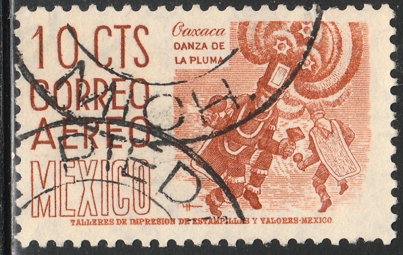 MEXICO C219, 10cents 1950 Definitive 2nd Printing wmk 300 USED. F-VF. (672)