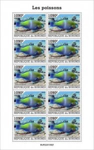 Burundi - 2022 Fish, Rusty Parrotfish - 10 Stamp Sheet - BUR2201092f