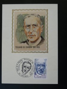 prehistory paleontology Teilhard de Chardin maximum card France 1981 ref 101434