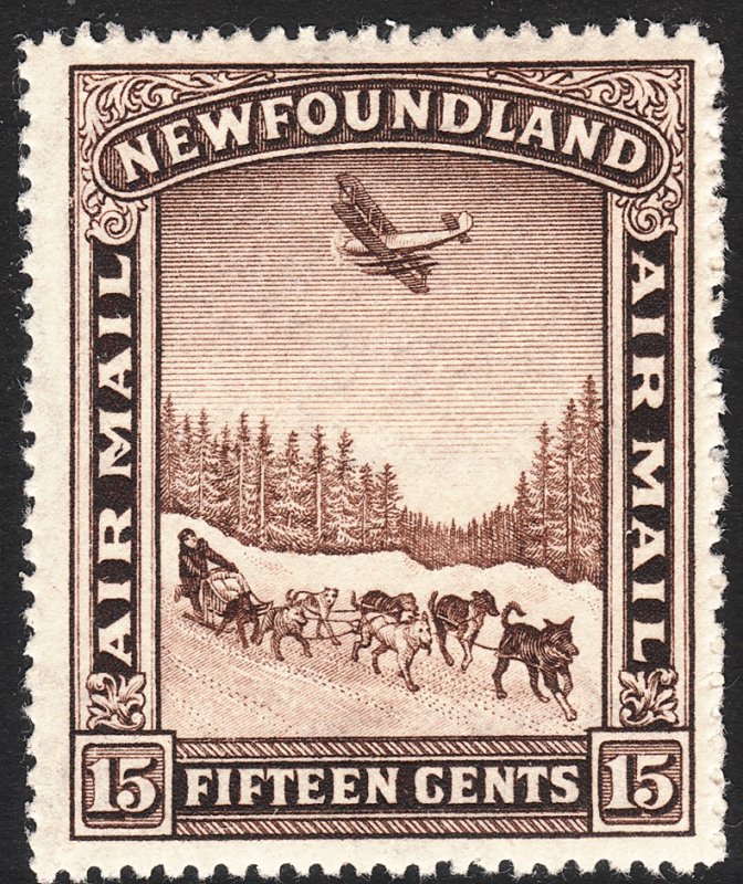 1931 Newfoundland watermark 224 airmail 15¢ issue MNH Sc# C9 CV: $15.00