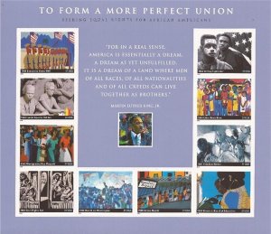 US Stamp 2005 More Perfect Union Afro-American Equal Rights 10 Stamp Sheet #3937