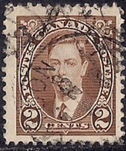 Canada #232 2 cent King George 6, Brown F-VF used