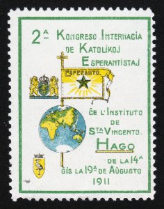 REKLAMEMARKE POSTER STAMP ⭐ KONGRESO-ESPERANTO ESPERANTISTAJ ⭐ 1911