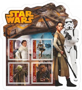 Stamps.Cinema.Star Wars 1+1 sheets perf 2021 year Niger