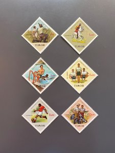 Timor 313-318 VF MNH. Scott $ 9.15