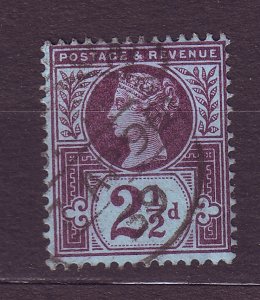 J23508 JLstamps 1887-92 great britain used #114 queen