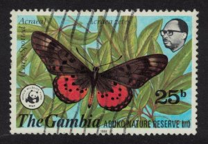 Gambia WWF Butterfly 'Acraea zetes' 1980 Canc SC#404 SG#431 MI#402