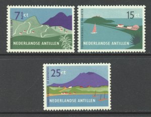 Netherlands Antilles Scott 237-239 MNHOG - 1957 Tourism Issue - SCV $2.40
