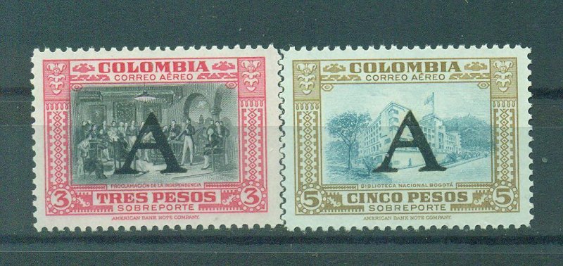 Colombia sc# C186-198 mh cat value $50.45