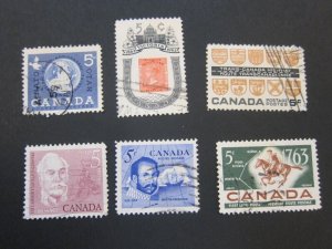 Canada 1959 Sc 384,399-400,410,412-3 set FU