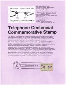 US #SP410 (1683) Telephone USPS Souvenir Page